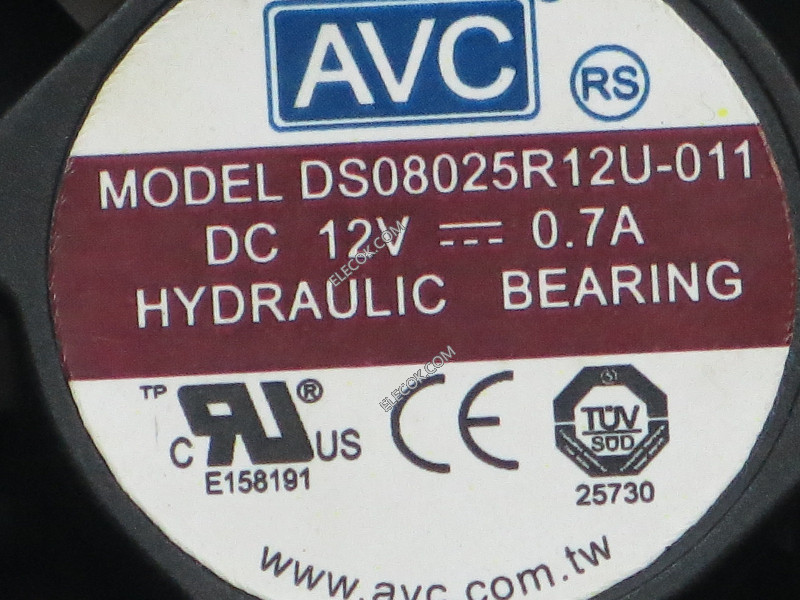 AVC DS08025R12U-011 12V 0.7A 3선 냉각 팬 