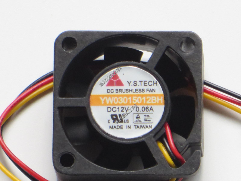 Y.S.TECH YW03015012BH 12V 0,06A 3wires Cooling Fan substitute 