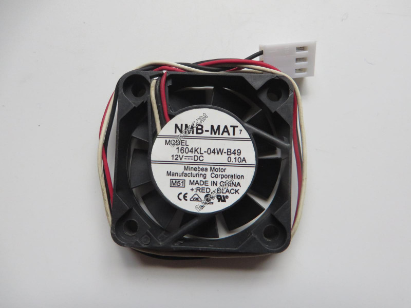 NMB 1604KL-04W-B49-M51 12V 0.10A  3wires Cooling Fan