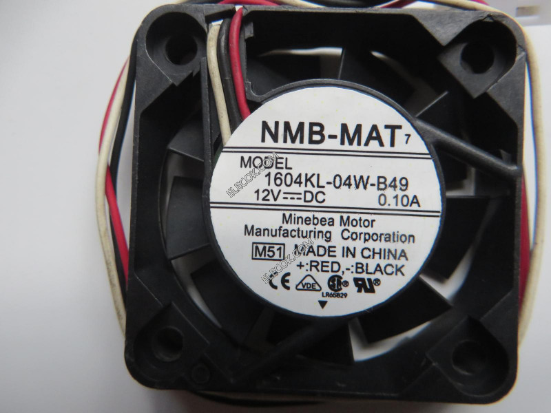 NMB 1604KL-04W-B49-M51 12V 0.10A 3 cable Enfriamiento Ventilador 