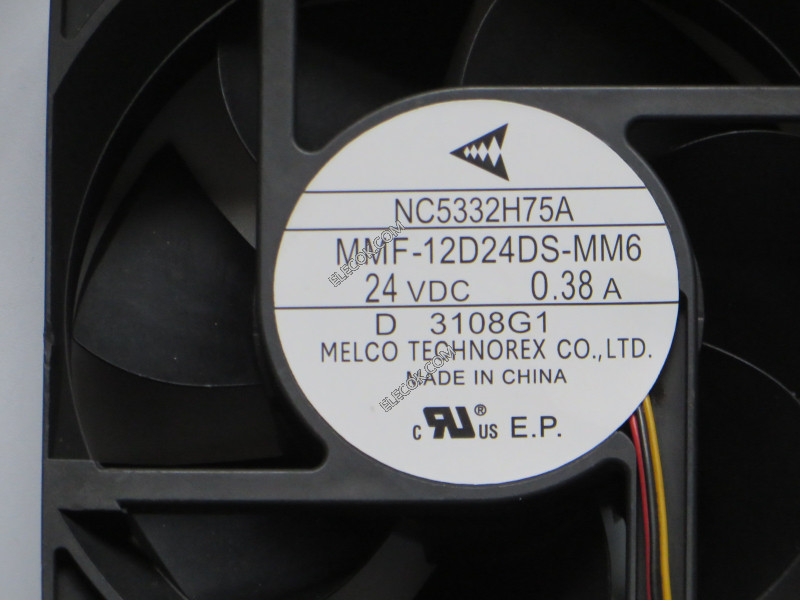 MitsubisHi MMF-12D24DS-MM6 NC5332H75A 24V 0.38A 3wires Cooling Fan with 7 blades, refurbished
