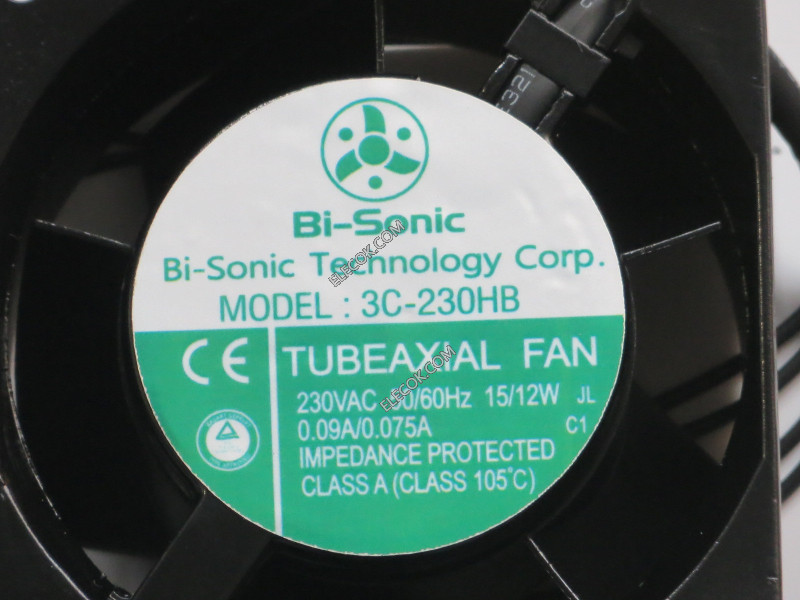 Bi-sonic 3C-230HB 230V 15/12W 2 draden Koelventilator 