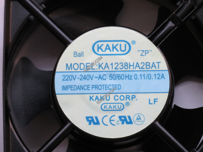KAKU KA1238HA2BAT 220-240V 50/60HZ 0.11/0.12A Square Fan with socket connection