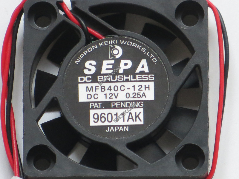 SEPA MFB40C-12H 12V 0,25A 2 draden Koelventilator 