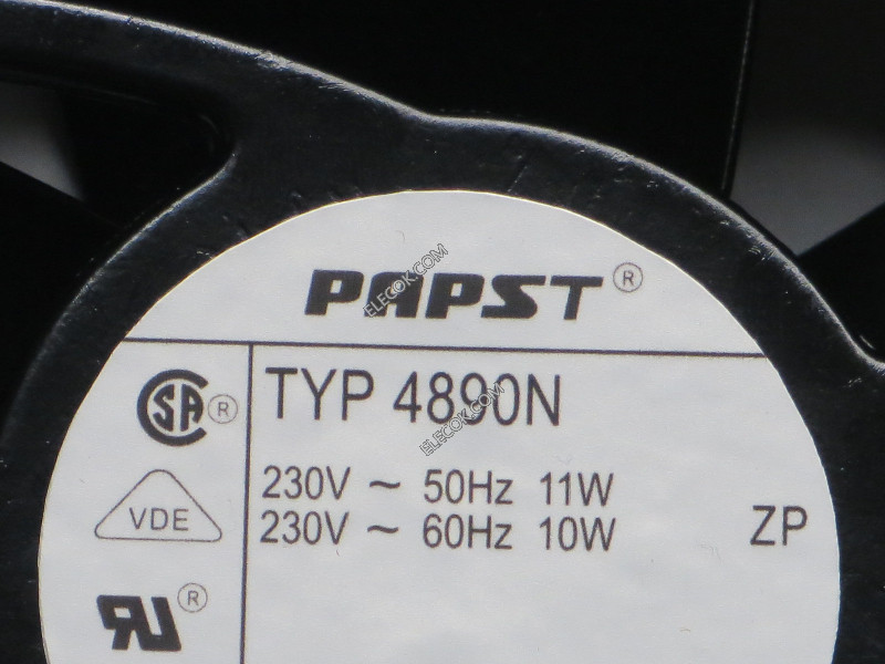 ebm-papst TYP 4890N Servidor - Cuadrado Ventilador sq120x120x38mm 230V 50/60Hz 11W/10W socket connection 
