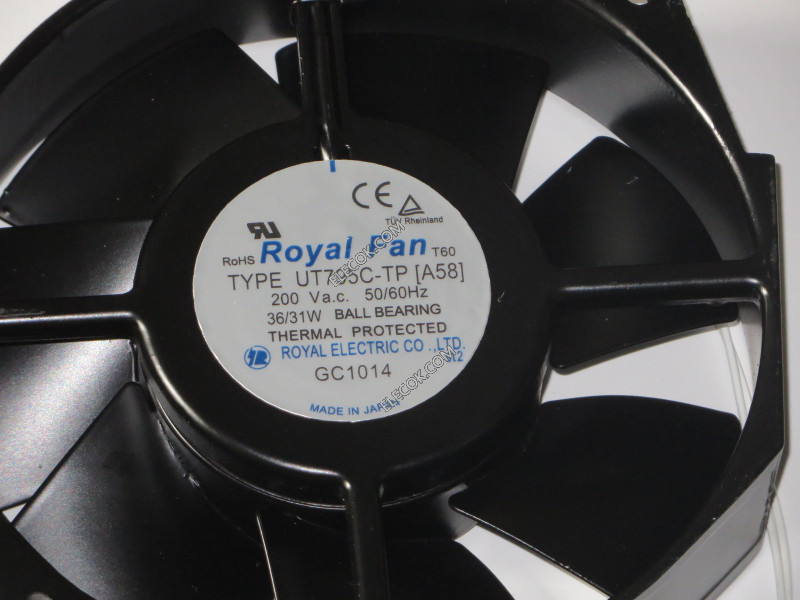 Royal UT795C-TP A58 200V 36/31W 2선 냉각 팬 리퍼브 