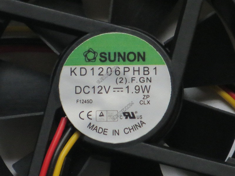 Sunon KD1206PHB1 (2).F.GN 12V 0,15A 1,9W 3 kablar Kylfläkt 