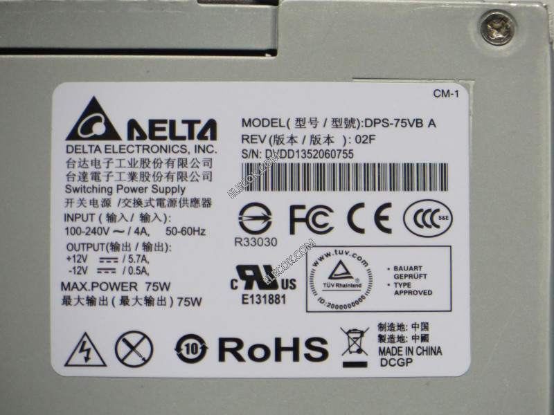 Delta DPS-75VB A 75W IPC Server Power Supply,used