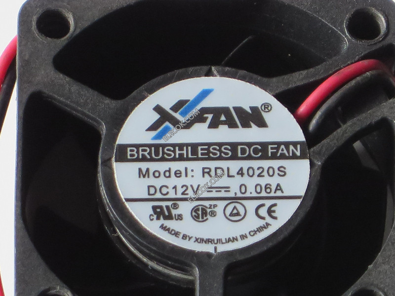 XFAN RDL4020S 12V 0,06A 2 câbler ventilateur 
