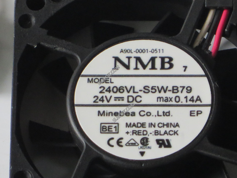 NMB 2406VL-S5W-B79 24V 0.14A 3wires cooling fan with black connector used and original