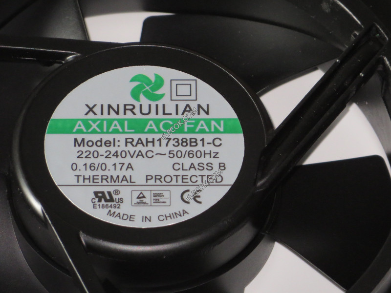 XINRUILIAN RAH1738B1-C 220/240V 0,16/0,17A vifte with plug connection Refurbished 