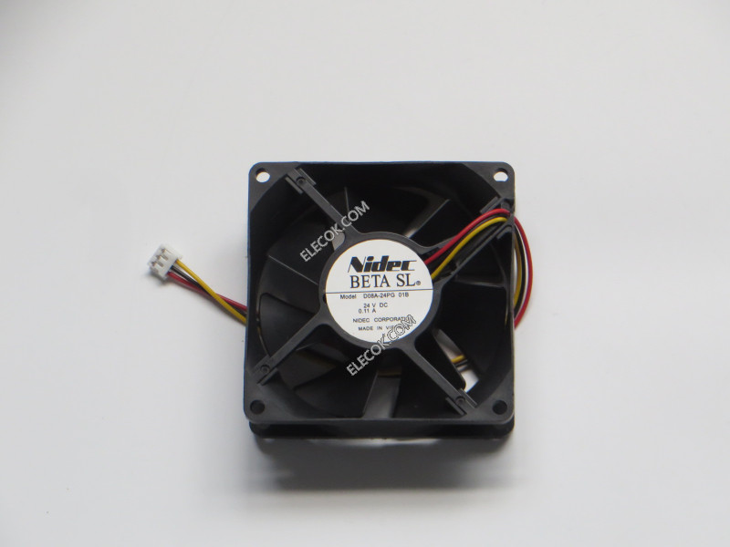 Nidec D08A-24PG 24V 0,11A 3 cable Enfriamiento Ventilador reformado 