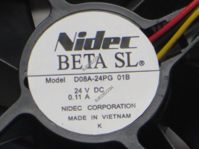 Nidec D08A-24PG 24V 0,11A 3 fili Ventilatore ristrutturato 