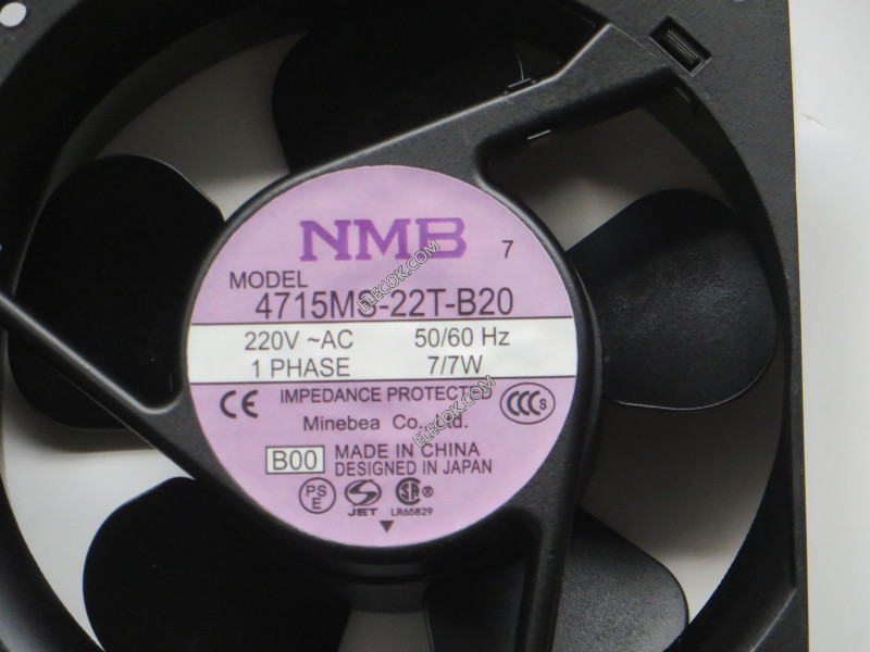 NMB 4715MS-22T-B20-B00 220V 0,06A 7W plug connection Koelventilator 