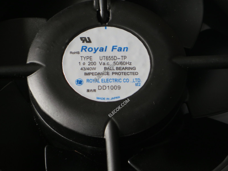 Royal UT655D-TP 200V 43/40W 2 draden Koelventilator Gerenoveerd 