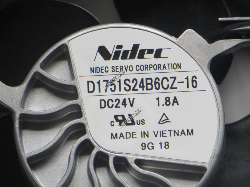 Nidec D1751S24B6CZ-16 24V 1,8A 2 ledninger Kjølevifte Inventory new 