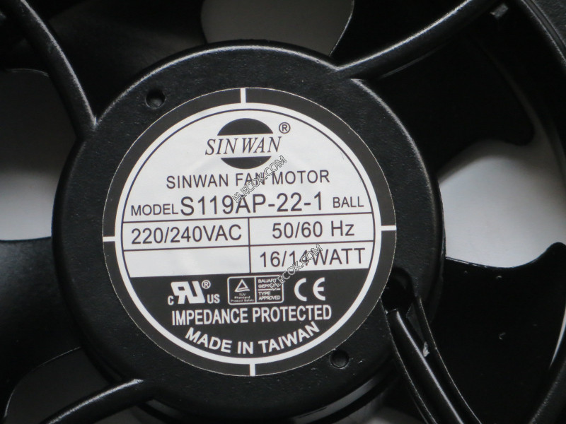 SINWAN S119AP-22-1 220/240V 16/14W Enfriamiento Ventilador 