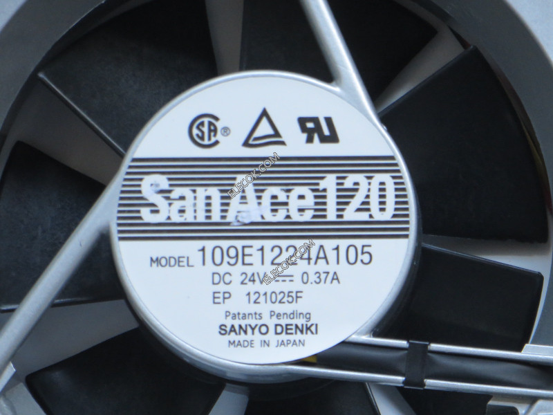 San Ace 109E1224A105 24V 0,37A 3 draden Koelventilator 