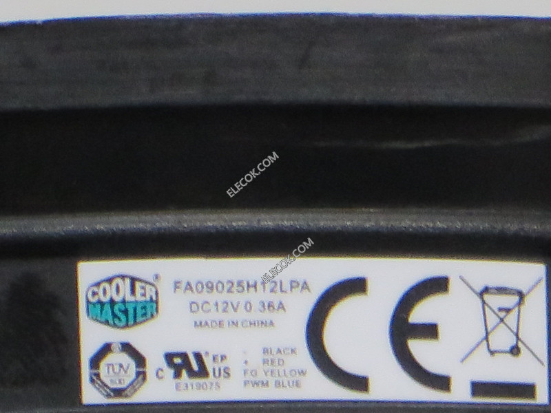 Cooler Master FA09025H12LPA 12V 0,36A 4 kablar Kylfläkt 