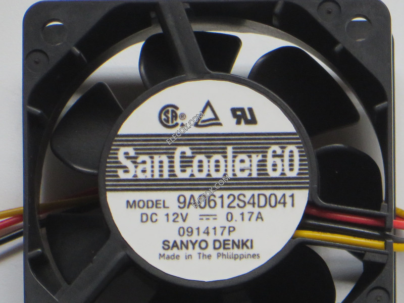 SANYO 9A0612S4D041 12V 0,17A 3 Ledninger Cooling Fan 