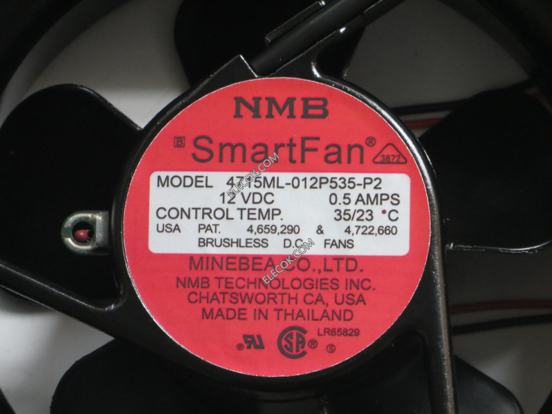 NMB-MAT / Minebea 4715ML-012P535-P2 12V 0.5A 2線ファン