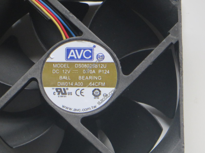 AVC DS08025B12U 12V 0.70A 4선 냉각 팬 