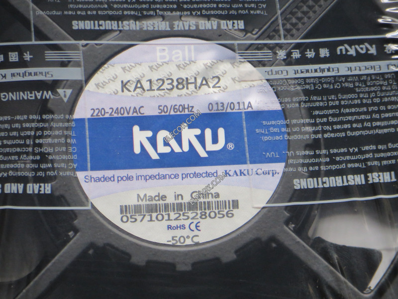 KAKU KA1238HA2 220-240V 50/60HZ 0,13/0,11A Kjølevifte with ball bearing Terminal plug 