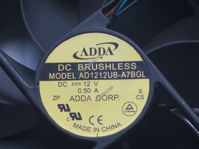 ADDA AD1212UB-A7BGL 12V 0.50A 4 câbler Ventilateur Inventory new 