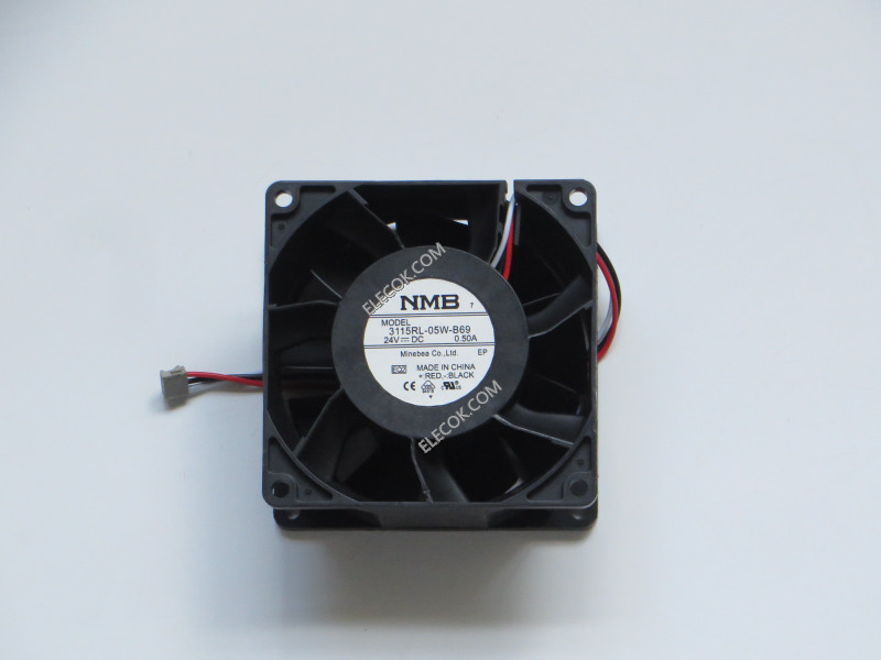 NMB 3115RL-05W-B69 8038 24v 0.50A 3線冷却ファンとテスト速度機能在庫新品