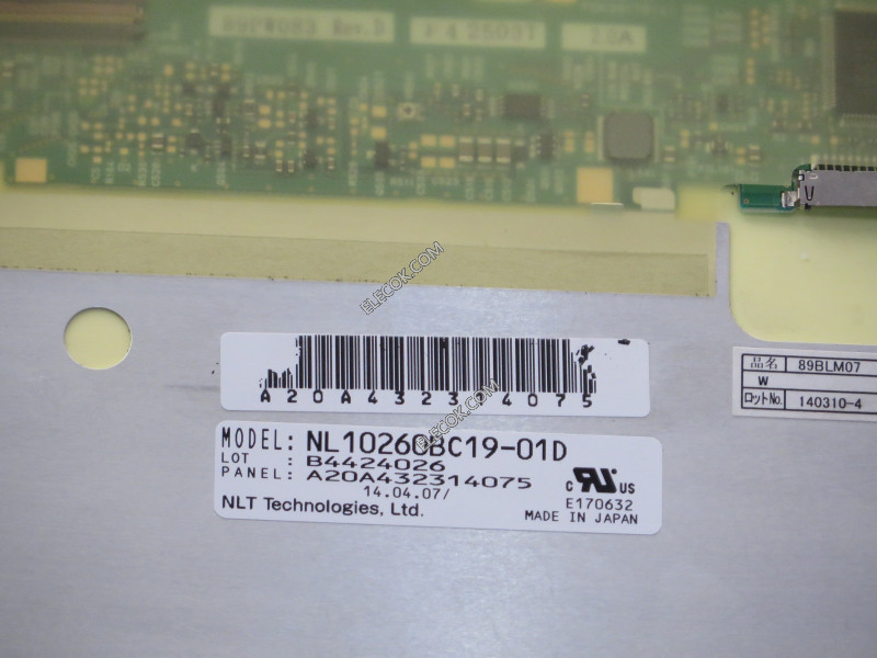 NL10260BC19-01D 8,9" a-Si TFT-LCD Paneel voor NEC gebruikt 