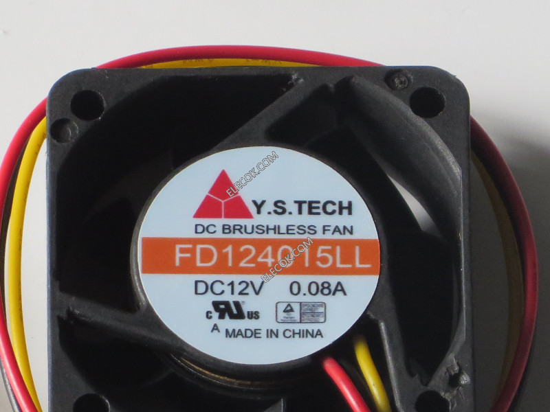 Y.S TECH FD124015LL 12V 0,08A 0,96W 3 câbler Ventilateur 