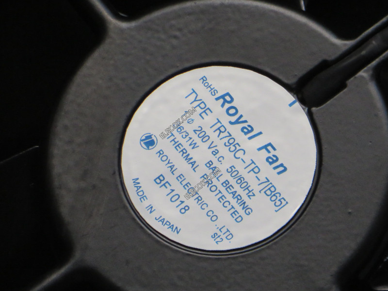 ROYAL FAN TR795C-TP-7[B65] 200V 36/31W 2 ledninger Cooling Fan 