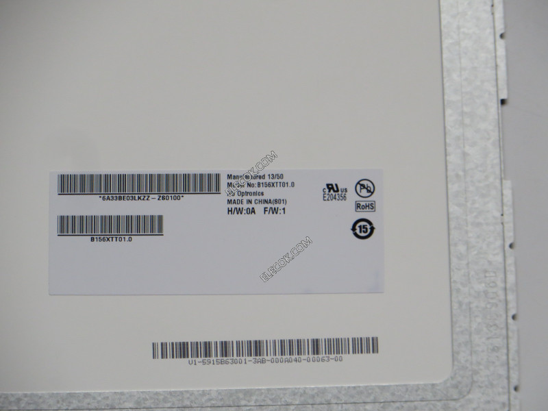 B156XTT01.0 15,6" a-Si TFT-LCD Panneau pour AUO 