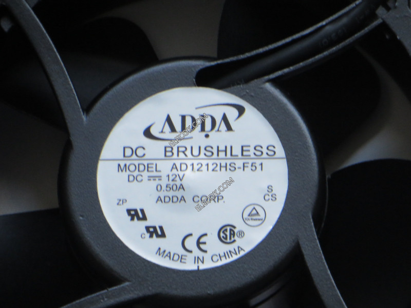 ADDA AD1212HS-F51 12V 0,5A 2 câbler Ventilateur 
