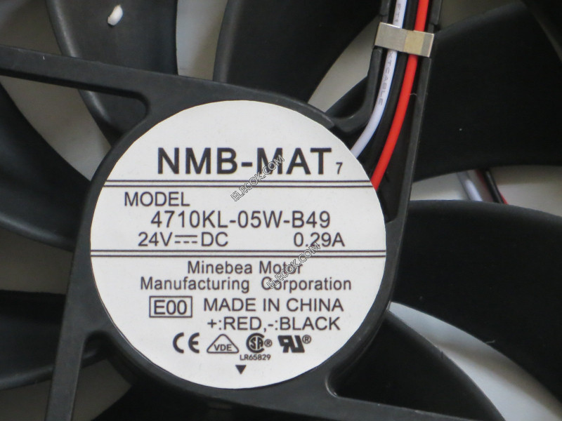 NMB 4710KL-05W-B49-E00 24V 0.29A 3線冷却ファン