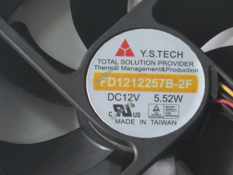 Y.S.TECH FD1212257B-2F 12V 5.52W 3wires cooling fan