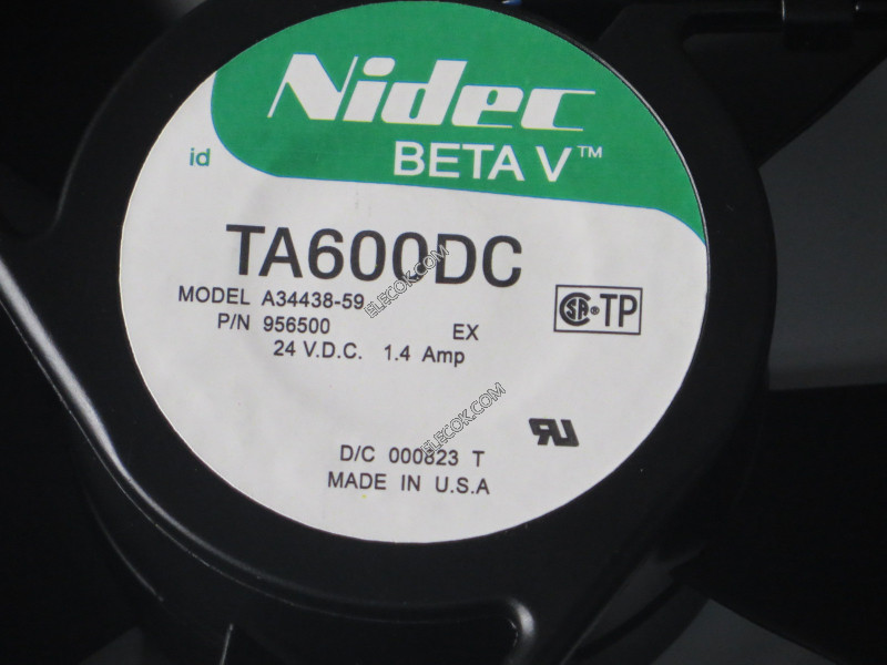 Nidec TA600DC A34438-59 24V 1,4A 3wires Cooling Fan refurbished 