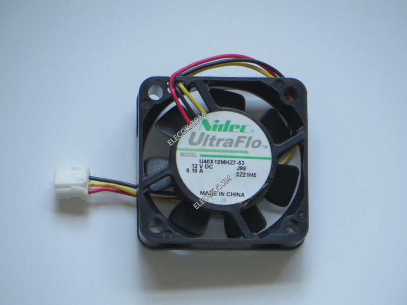 Nidec U40X12MHZ7-53 12V 0.1A 1.2W 3wires Cooling Fan