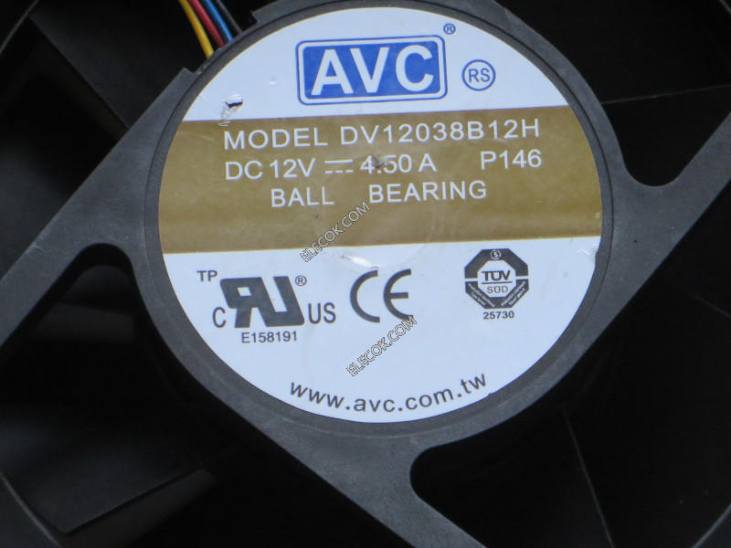 AVC DV12038B12H 12V 4.50A 4선 냉각 팬 