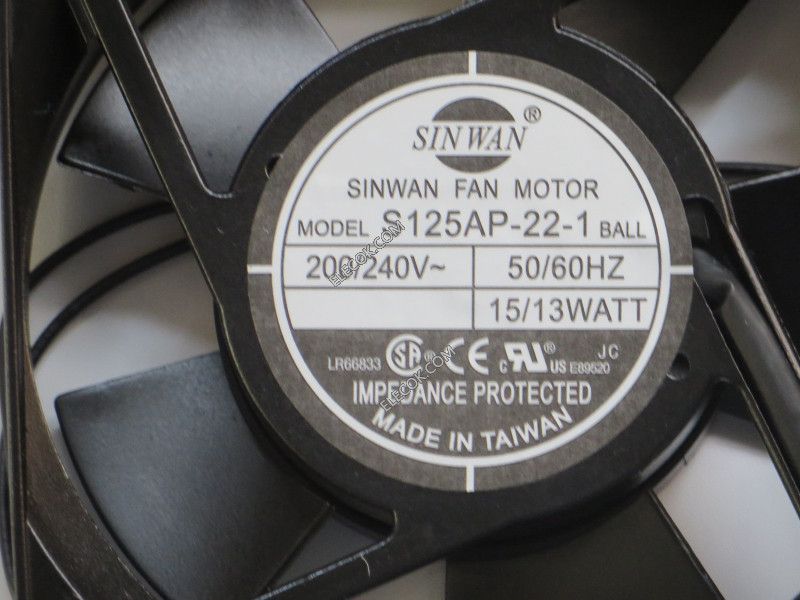 SINWAN S125AP-22-1 200/240V 15/13W 2 kablar Kylfläkt 