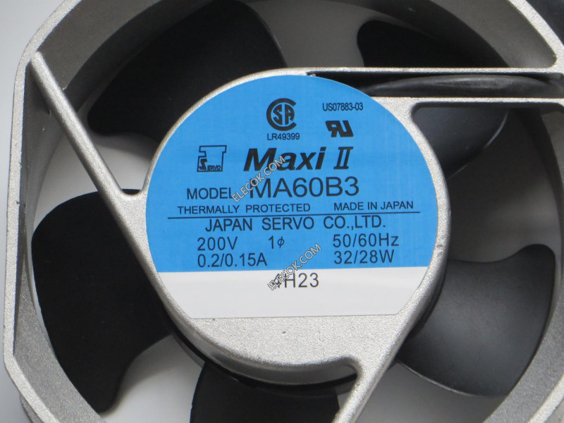 SERVO MA60B3 200V 0,2/0,15A 32/28W cooling fan with socket connection refurbished 