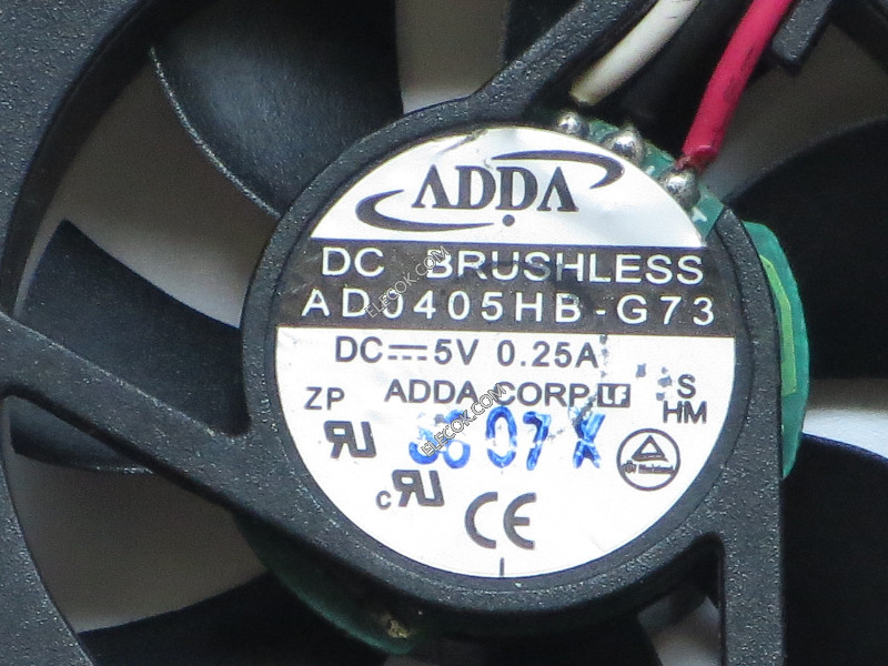 ADDA AD0405HB-G73 5V 0.25A 3wires Cooling Fan