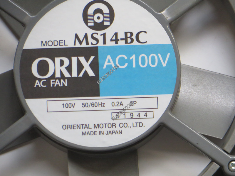 ORIX MS14-BC 100V 50/60HZ 0,2A Ventilateur prise connection 