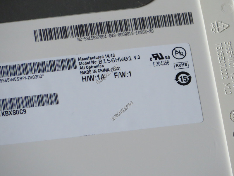 B156HW01 V3 15,6" a-Si TFT-LCD Platte für AUO 