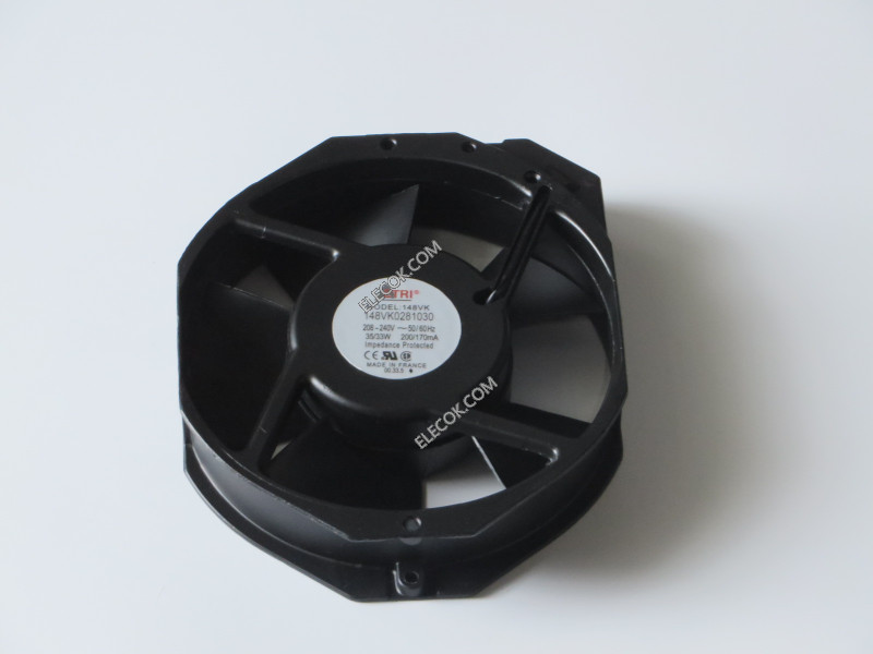 ETRI 148VK0281030 208-240V 50/60HZ 35/33W 200/170mA Cooling fan with socket connection refurbished 