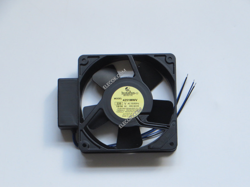 IKURA VENTILATOR 4251MWV 12025 220V;15/14W Aluminum kader ijzer blad ventilator met NEE sensor without plug. 