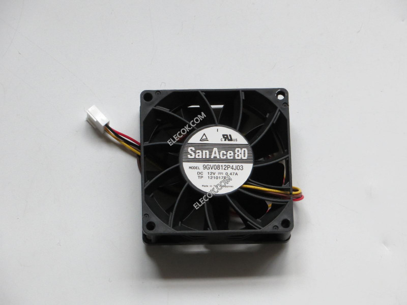 Sanyo 9GV0812P4J03 DC 12V 0,47A 4 cable Enfriamiento Ventilador 