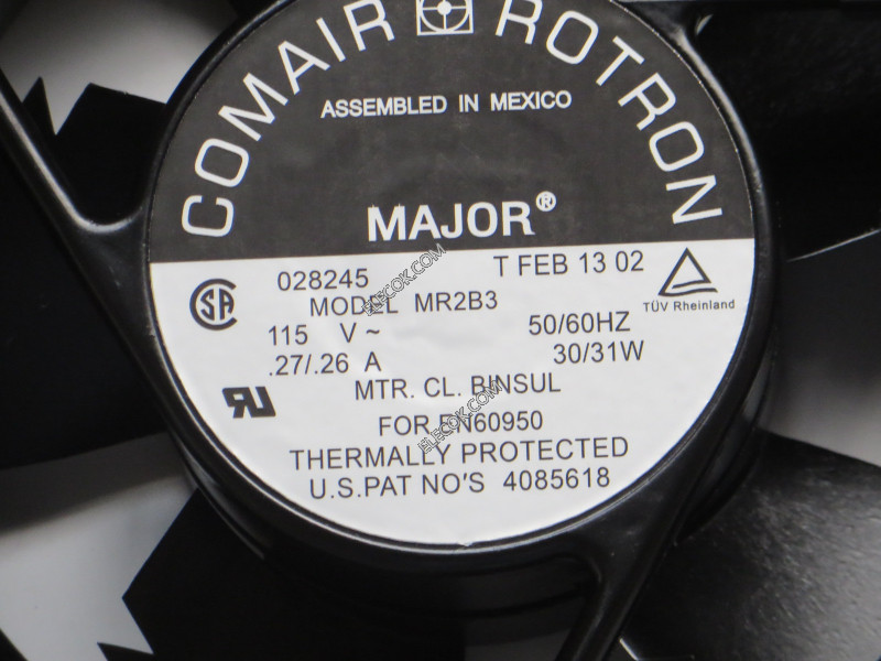 COMAIR-ROTRON MR2B3 115V .27/.26A 50/60HZ  30/31W Fan, socket connection