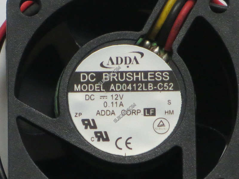 ADDA AD0412LB-C52 12V 0.11A 3선 냉각 팬 