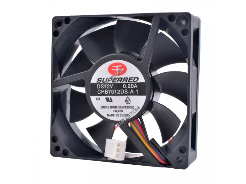 SUPERRED CHB7012DS-A-1 12V 0.20A 3wires cooling fan